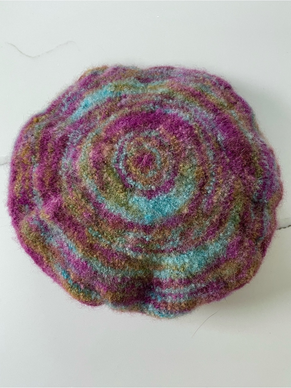 Colorful Handmade Felted Wool Beret